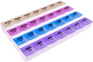 Easy 28 Day Weekly Monthly Pill Organizer with See Through Lids