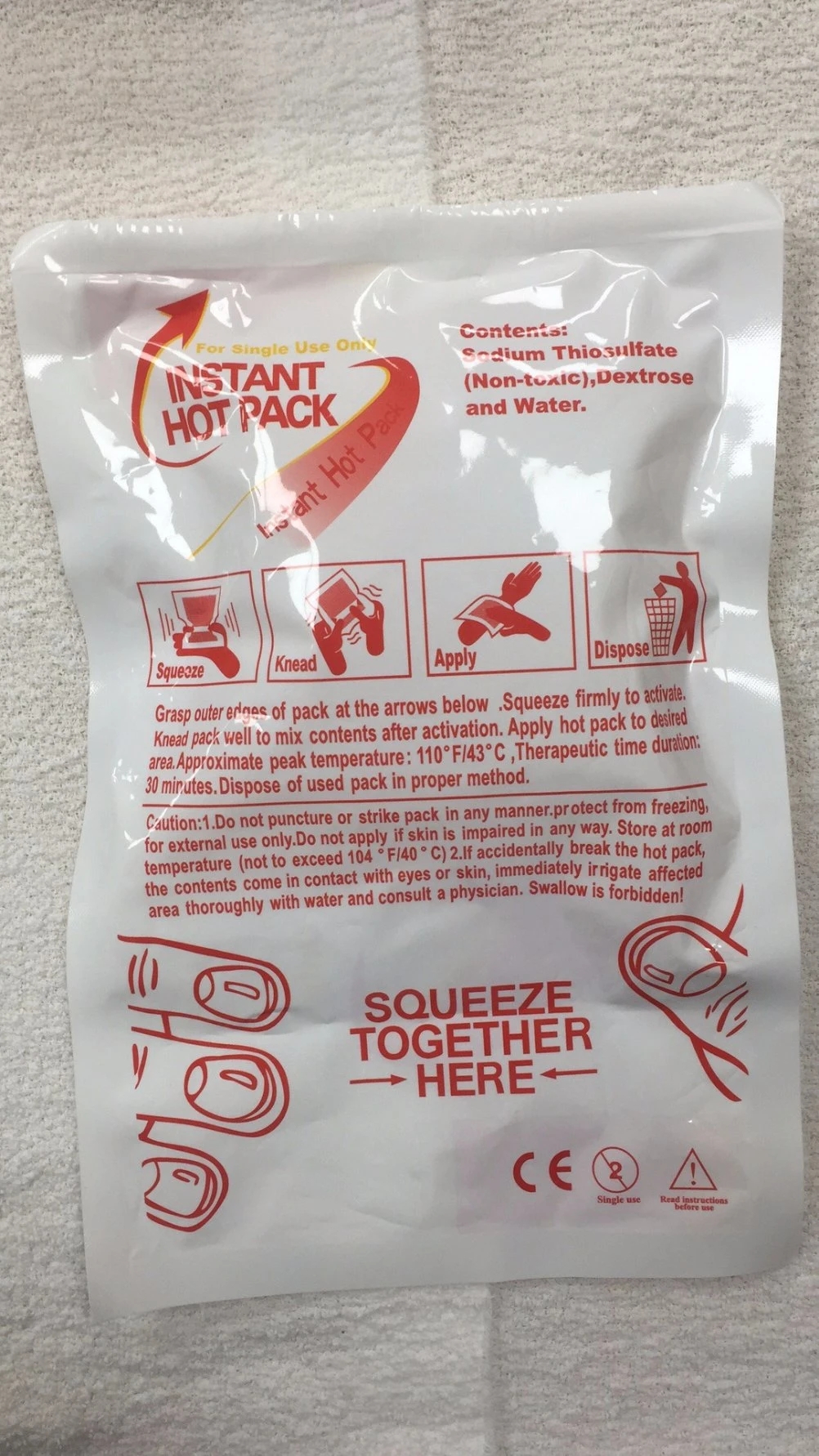 Customizable PVC Reusable Instant Hot Pack for Injuries from China