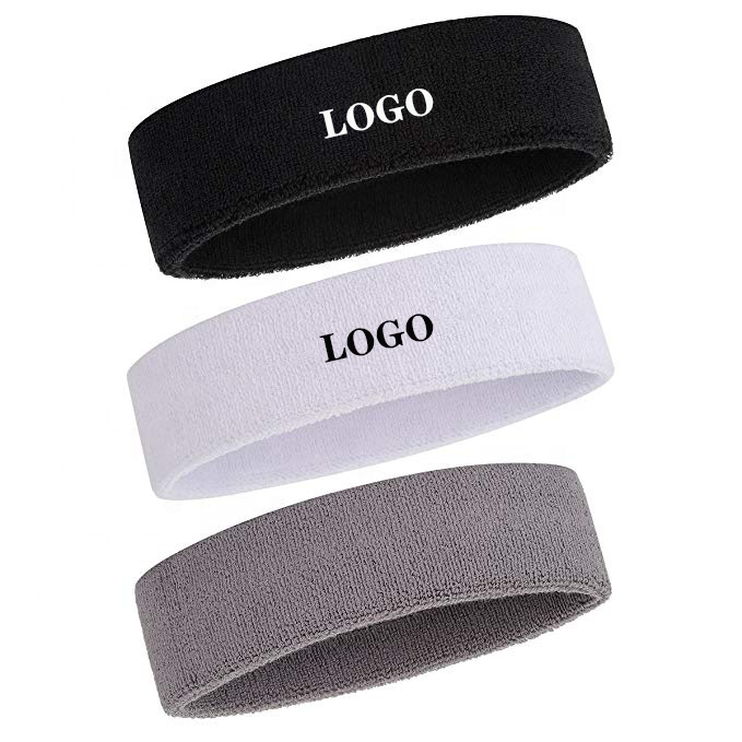 Customized Logo Printed Cotton Sports Headband in Assorted Colors Buy