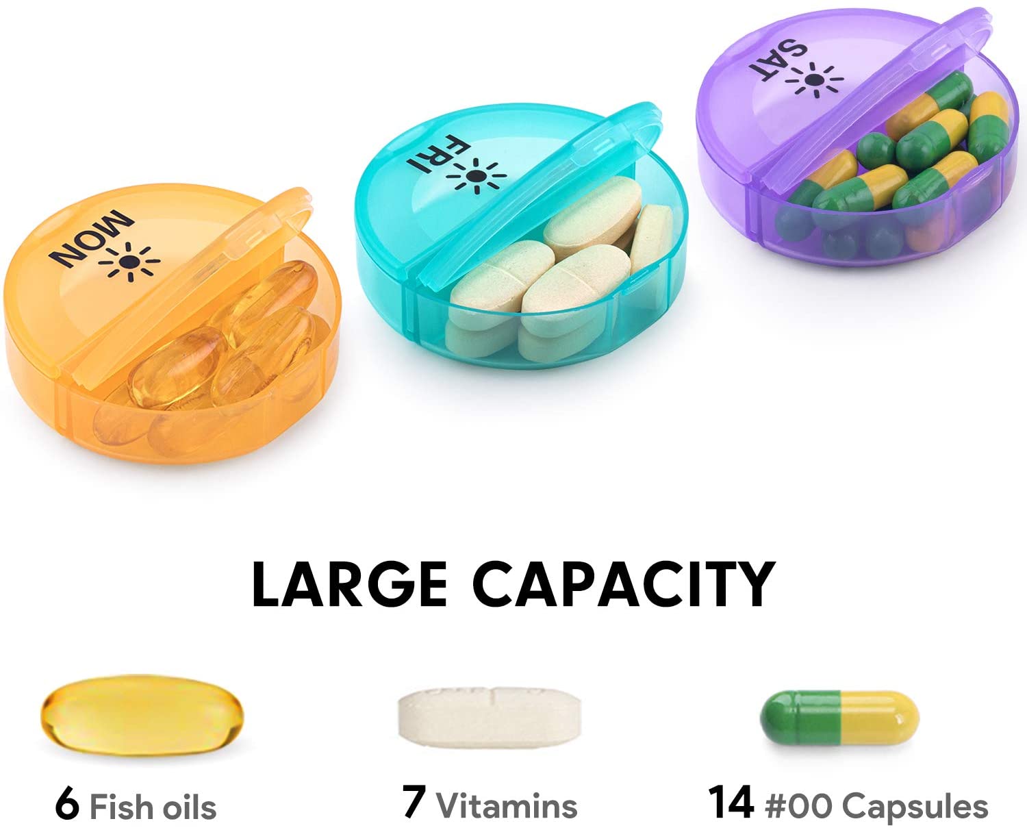 Green Plastic 7 Day Pill Box for Travel Buy pill box for travel, 7