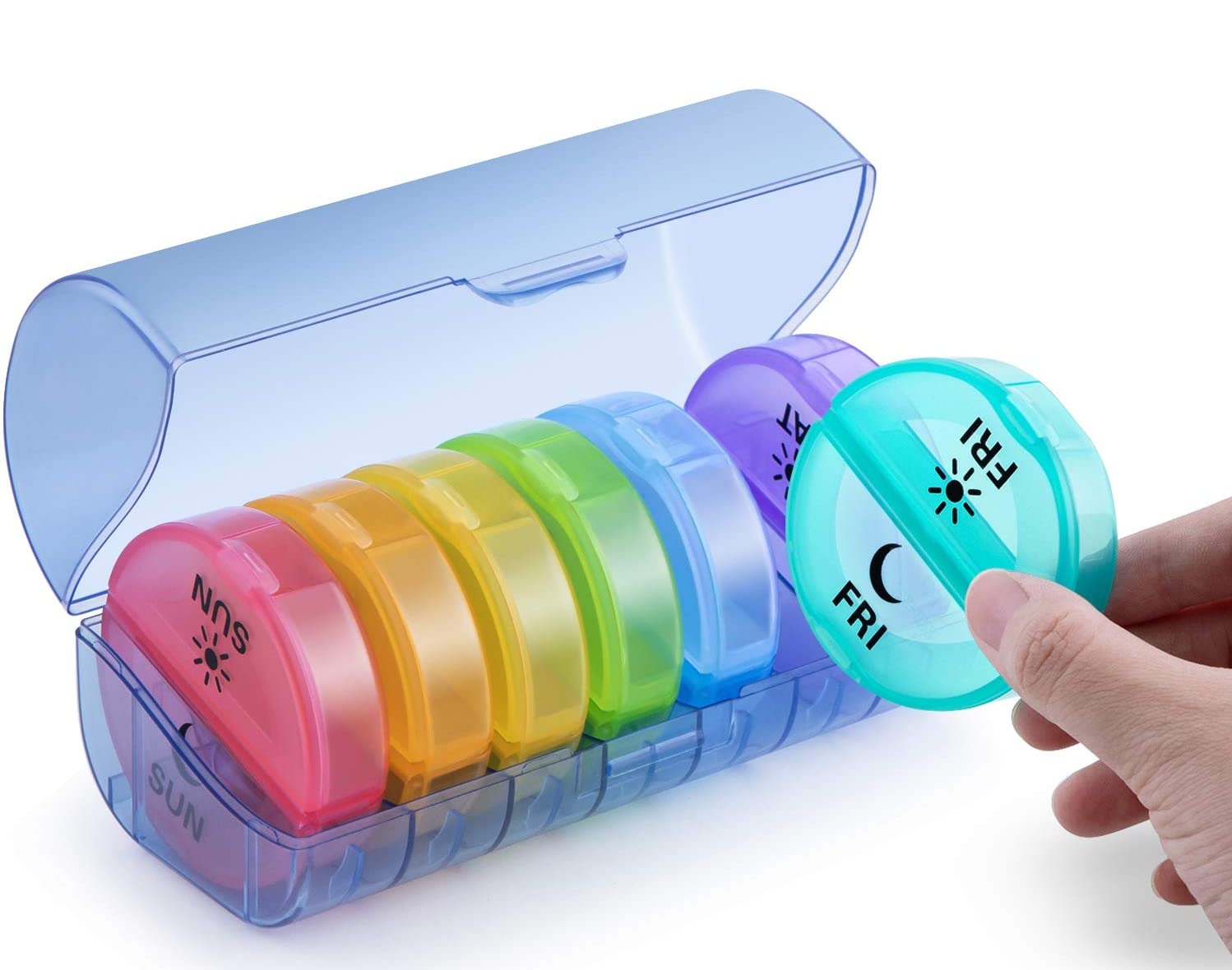 Round Colorful Daily Weekly Pill Container for Medicine - Buy weekly ...